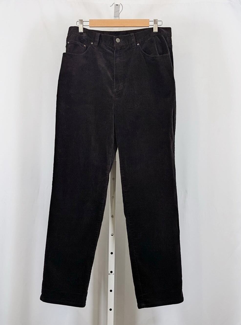 Vintage 90s Pants Ralph Lauren Black Corduroy High Waist Women's Size 12